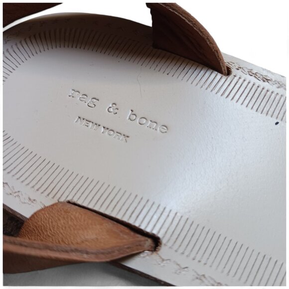 Rag & Bone Lara Ivory Tan Leather Flat Gladiator Sandals  Size 8.5 - Picture 11 of 14